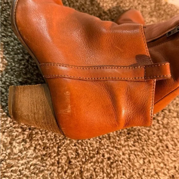 Madewell Billie Boots genuine leather stacked heel coffee Size 6.5 - Picture 6 of 11